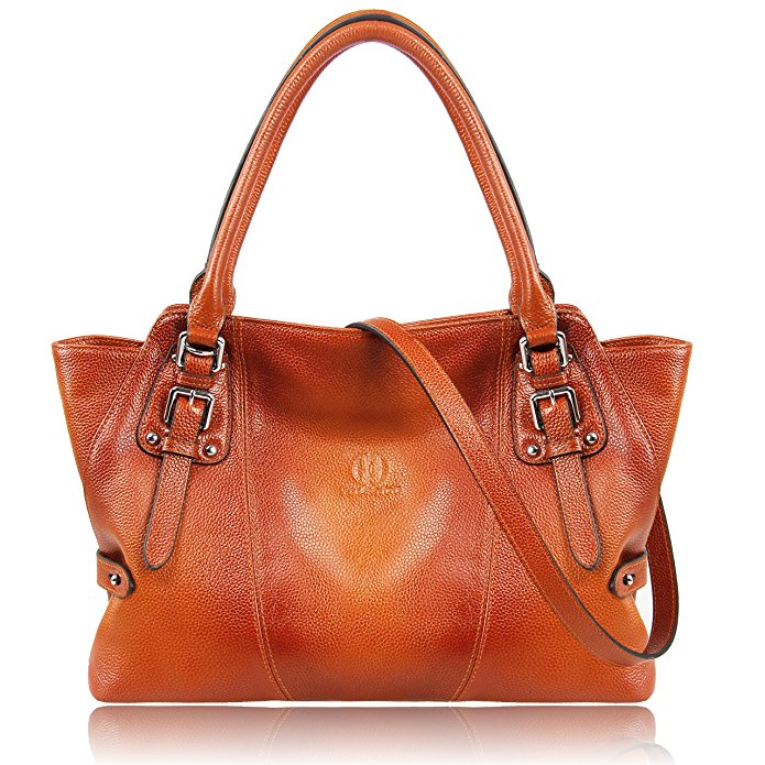 YOLANDO Women Genuine Soft Leather Daily Tote Bag With Crossbody Straps YTG03