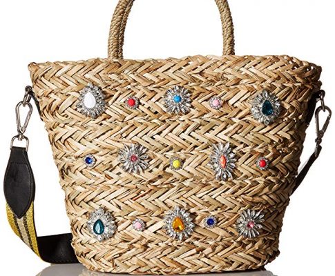 Steve Madden Cheryl Woven Multi Colored Jewel Rhinestone Tote with Wide Shoulder Strap Review