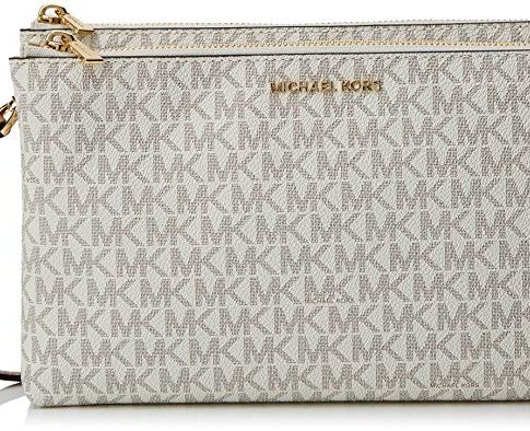 Michael Kors Adele Signature Double Gusset Crossbody, White Review